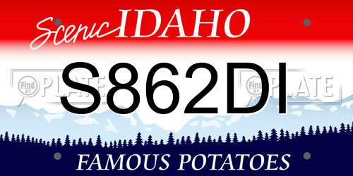 S862DI Idaho License Plate