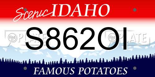 S862OI Idaho License Plate