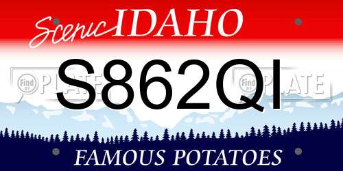 S862QI Idaho License Plate