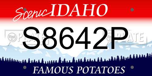 S8642P Idaho License Plate