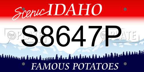S8647P Idaho License Plate