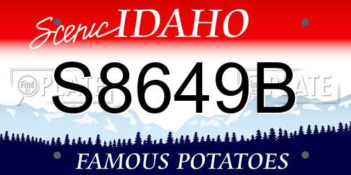 S8649B Idaho License Plate