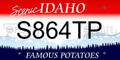 S864TP Idaho License Plate