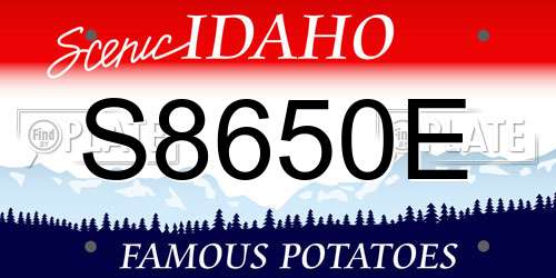 S8650E Idaho License Plate