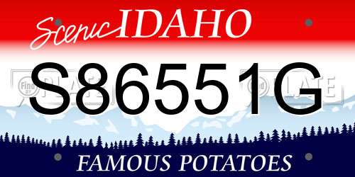 S86551G Idaho License Plate