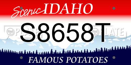S8658T Idaho License Plate