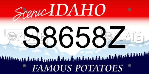 S8658Z Idaho License Plate
