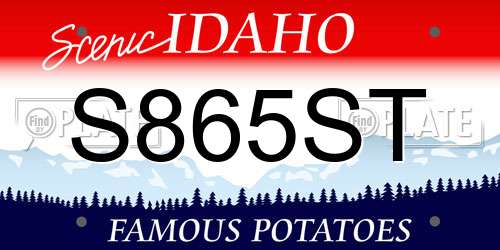 S865ST Idaho License Plate