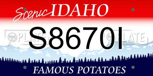 S8670I Idaho License Plate