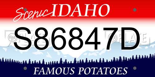 S86847D Idaho License Plate