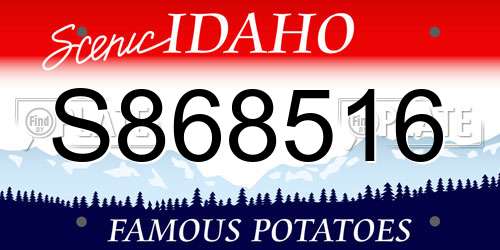 S868516 Idaho License Plate