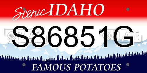 S86851G Idaho License Plate