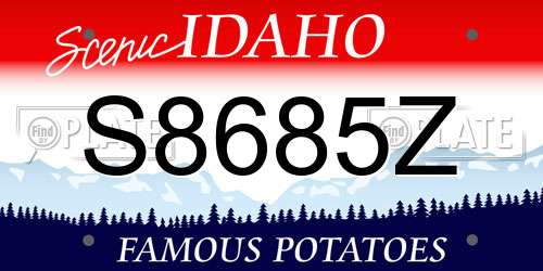 S8685Z Idaho License Plate
