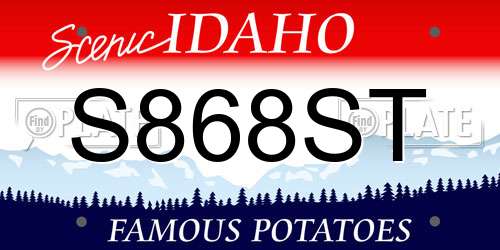 S868ST Idaho License Plate
