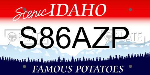 S86AZP Idaho License Plate
