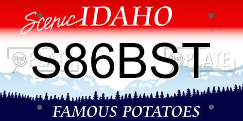 S86BST Idaho License Plate