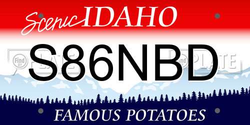 S86NBD Idaho License Plate