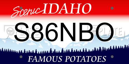 S86NBO Idaho License Plate