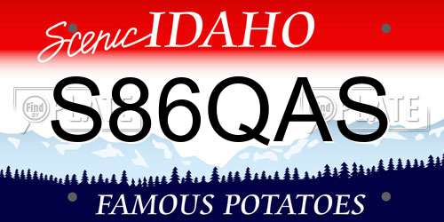 S86QAS Idaho License Plate