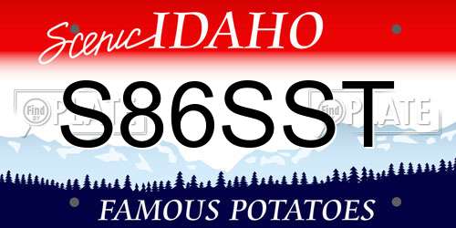 S86SST Idaho License Plate