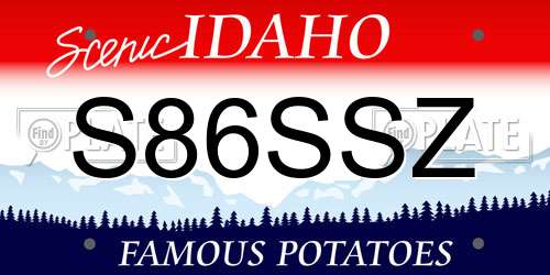 S86SSZ Idaho License Plate
