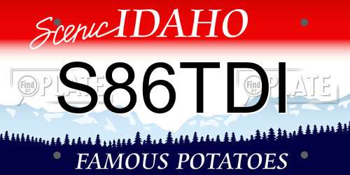 S86TDI Idaho License Plate