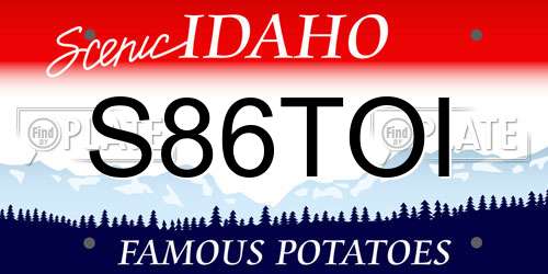 S86TOI Idaho License Plate