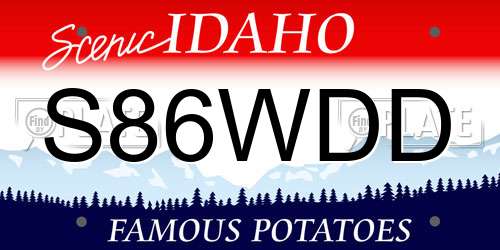 S86WDD Idaho License Plate