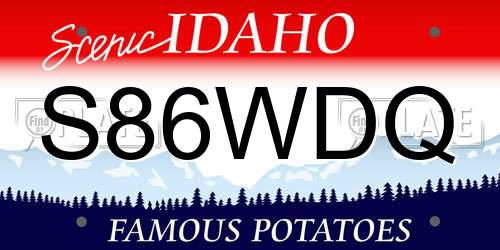 S86WDQ Idaho License Plate