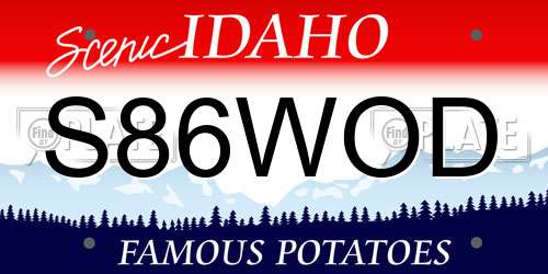 S86WOD Idaho License Plate