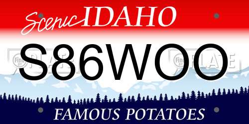 S86WOO Idaho License Plate