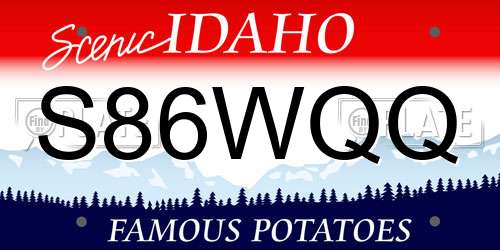 S86WQQ Idaho License Plate