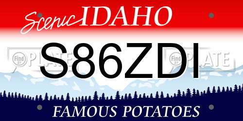 S86ZDI Idaho License Plate