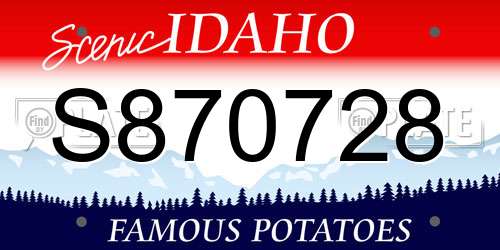 S870728 Idaho License Plate