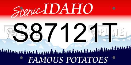 S87121T Idaho License Plate