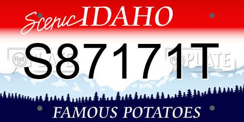 S87171T Idaho License Plate