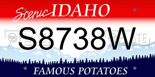 S8738W Idaho License Plate