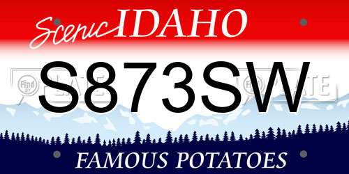 S873SW Idaho License Plate