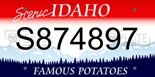 S874897 Idaho License Plate
