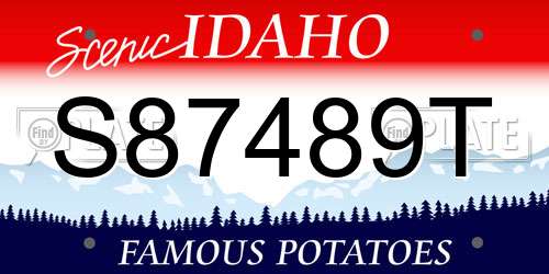 S87489T Idaho License Plate