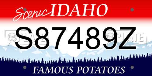S87489Z Idaho License Plate