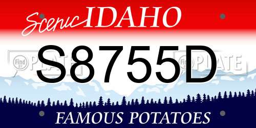 S8755D Idaho License Plate