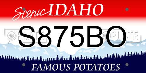 S875BO Idaho License Plate