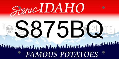S875BQ Idaho License Plate