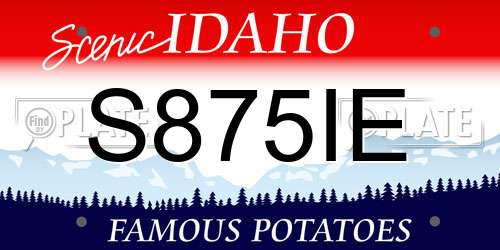 S875IE Idaho License Plate