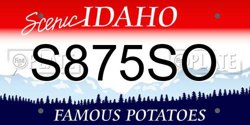 S875SO Idaho License Plate