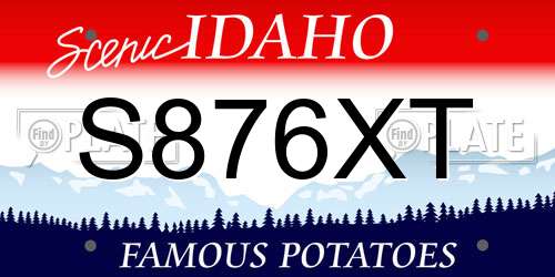 S876XT Idaho License Plate
