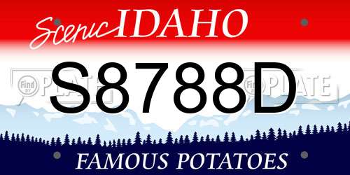 S8788D Idaho License Plate
