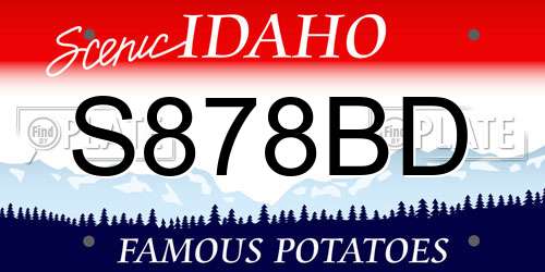 S878BD Idaho License Plate