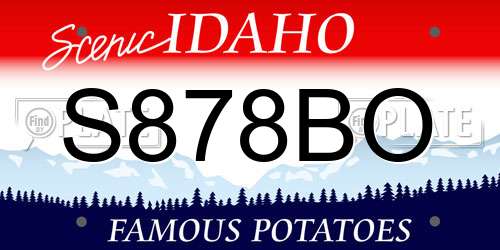 S878BO Idaho License Plate
